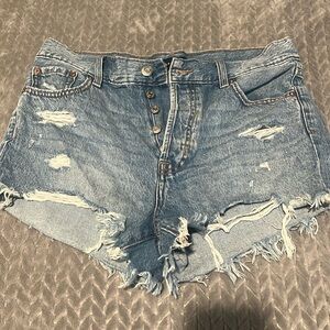 Aeropostale Blue Jean Shorts with Frayed Hem